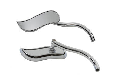 HARLEY S-Curve Mirror Set with Round Stems fits 1965-UP All, models for left and right side application