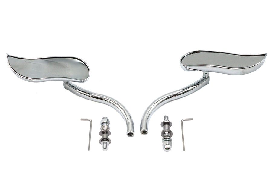 HARLEY S-Curve Spiegel Set mit runden Stielen Passend für alle Modelle ab 1965, für linke und rechte Seite