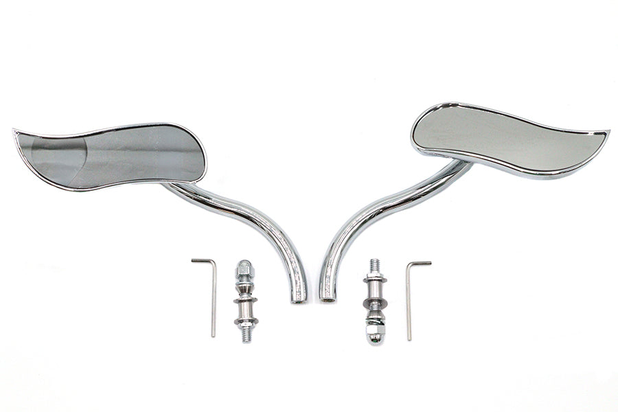 HARLEY S-Curve Spiegel Set mit runden Stielen Passend für alle Modelle ab 1965, für linke und rechte Seite