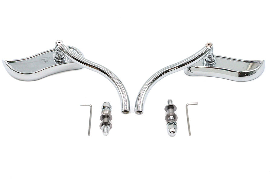 HARLEY S-Curve Spiegel Set mit runden Stielen Passend für alle Modelle ab 1965, für linke und rechte Seite