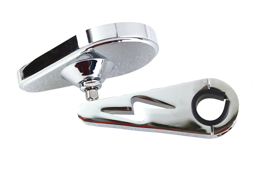HARLEY Teardrop-Spiegel mit Klemmschaft auf Billet passend für 0- Custom, zur Klemmmontage links oder