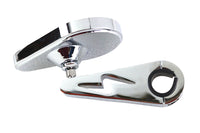 HARLEY Teardrop-Spiegel mit Klemmschaft auf Billet passend für 0- Custom, zur Klemmmontage links oder