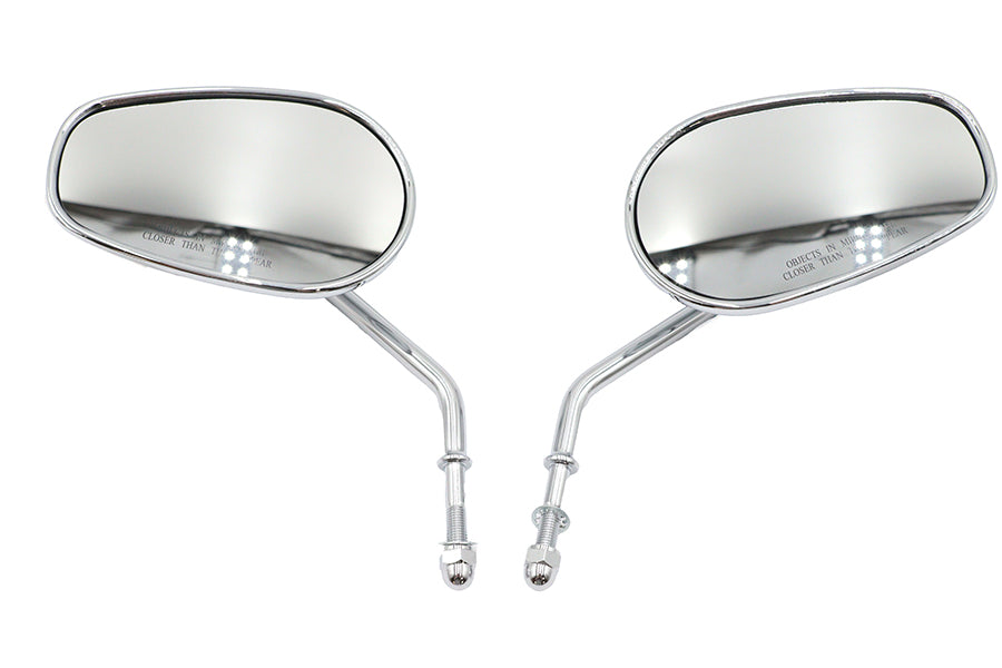 HARLEY Rechteckspiegel-Set mit runden Stielen, passend für alle Modelle ab 1965, links und rechts anwendbar