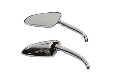 HARLEY Racer Mirror Set with Round Stems Chrome fits 1965-UP All, models for left and right side application
