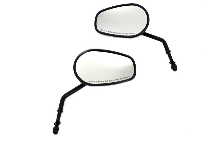 HARLEY Black Taper Convex Mirror Set fits 0-  All,