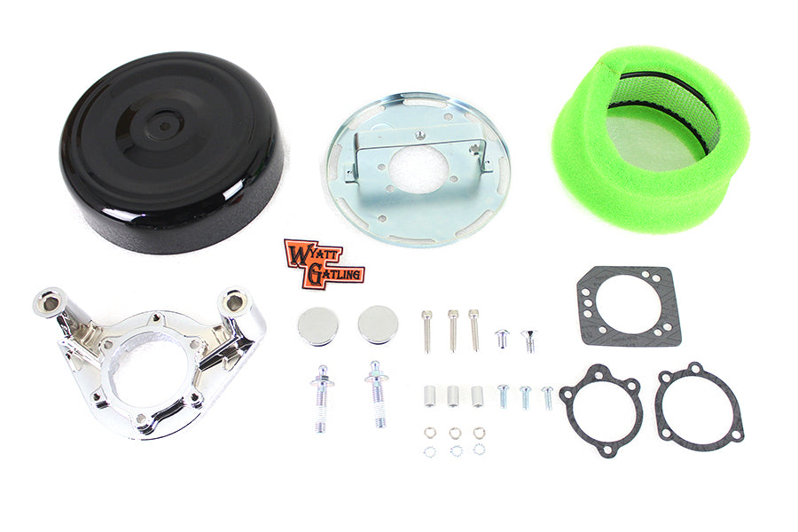 HARLEY 8 inch Air Cleaner Kit Black Fits 2008-UP FLH,