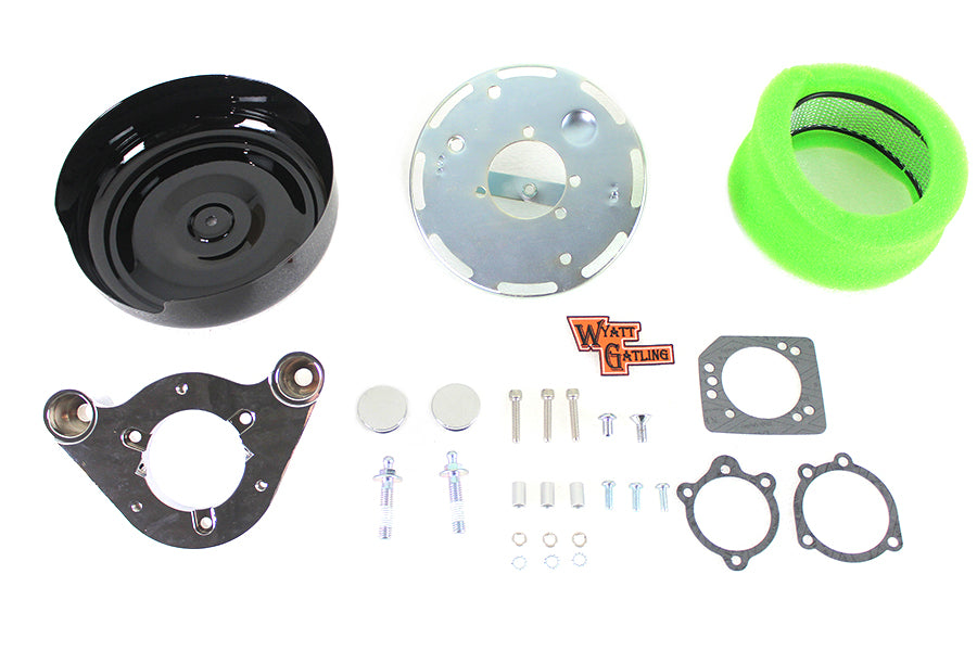 HARLEY 8 inch Air Cleaner Kit Black Fits 2008-UP FLH,