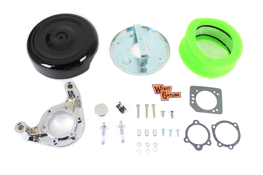HARLEY 8 inch Air Cleaner Kit Black Fits 2008-UP FLH,