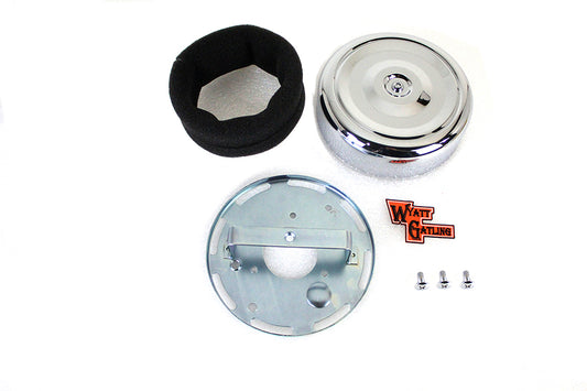 HARLEY Wyatt Gatling 7 inch Round Air Cleaner Kit with Chrome Cover fits 2008-UP FLH,