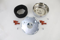 HARLEY Wyatt Gatling 7 inch Round Air Cleaner Kit with Chrome Cover fits 2008-UP FLH,