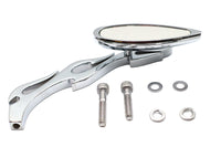 HARLEY Teardrop Mirror with Billet Flame Stem Chrome Fits 1965-UP All, models for left or right side