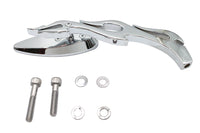 HARLEY Teardrop Mirror with Billet Flame Stem Chrome Fits 1965-UP All, models for left or right side
