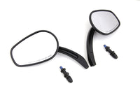 HARLEY Rectangle Taper Mirror Set with Billet Stems Black fits 1965-UP All,