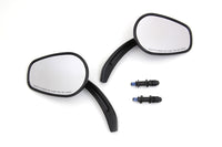 HARLEY Rectangle Taper Mirror Set with Billet Stems Black fits 1965-UP All,