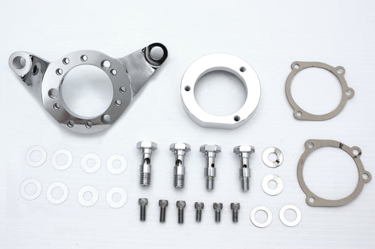 HARLEY Air Cleaner Bracket Kit Chrome Billet Fits 0-  Custom, application for Mikuni to CV carbureto
