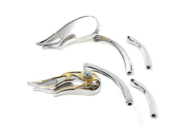 HARLEY Fireball Spiegel-Set mit gebogenen Stielen Chrom Passend für alle Modelle ab Baujahr 1965, für linke und rechte Seite