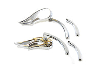 HARLEY Fireball Spiegel-Set mit gebogenen Stielen Chrom Passend für alle Modelle ab Baujahr 1965, für linke und rechte Seite