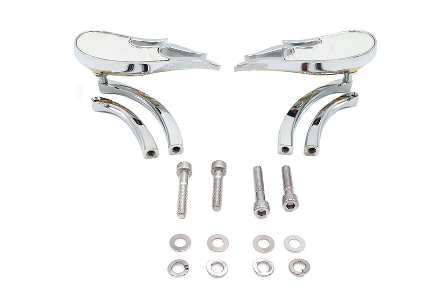 HARLEY Fireball Spiegel-Set mit gebogenen Stielen Chrom Passend für alle Modelle ab Baujahr 1965, für linke und rechte Seite