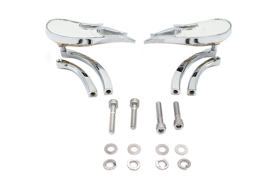HARLEY Fireball Spiegel-Set mit gebogenen Stielen Chrom Passend für alle Modelle ab Baujahr 1965, für linke und rechte Seite