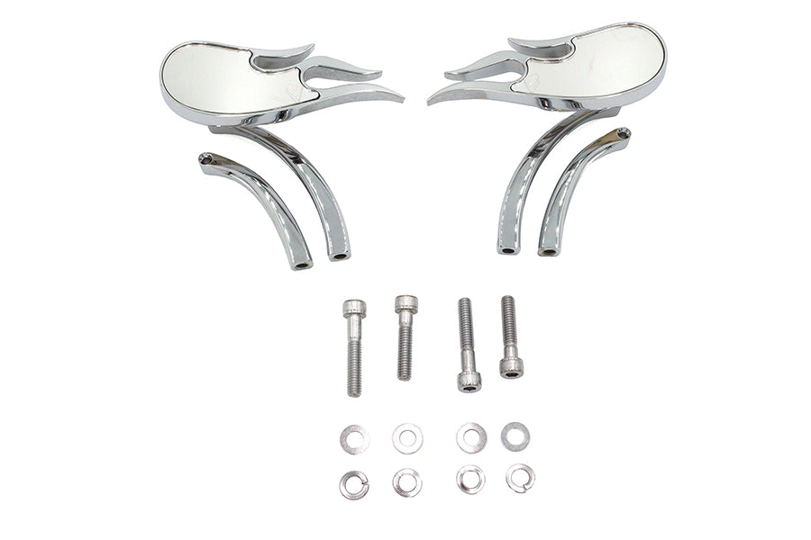 HARLEY Fireball Spiegel-Set mit gebogenen Stielen Chrom Passend für alle Modelle ab Baujahr 1965, für linke und rechte Seite
