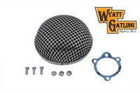 HARLEY Wyatt Gatling Chrome Round Mesh Air Cleaner fits 1972-1984 FL,  1972-1984 FX,  1984-1989 FXST,  1972-1987 XL,  1982-1989 FXR,  1982-1989 FXR,  1979-1989 FLT,  1979-1989 FLT,