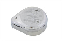 HARLEY Teardrop-Luftfilter mit Flammen, Chrom, passend für 1990–2015 FXST, 1990–2015 FLST, 1990–2007 FL