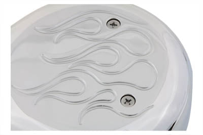 HARLEY Teardrop-Luftfilter mit Flammen, Chrom, passend für 1990–2015 FXST, 1990–2015 FLST, 1990–2007 FL