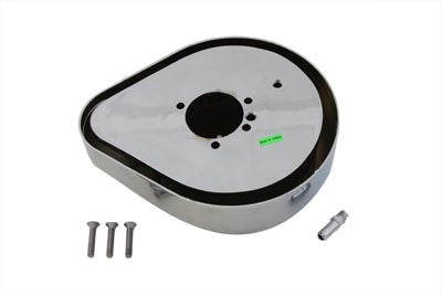 HARLEY Chrom Flammen-Luftfilter in Tropfenform, passend für XL ab 1957-1987, FL ab 1972-1984, FX ab 1972-1984, ab 1984-1