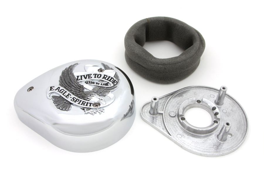 HARLEY Eagle Spirit Chrom Luftfilter (Tropfenform) Passend für 1957-1987 XL, 1972-1984 FL, 1972-1984 FX,