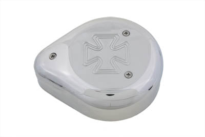 HARLEY Teardrop-Luftfilter mit Malteserkreuz, Chrom, passend für 1990-2015 FXST, 1990-2015 FLST, 1990-2007 FLT,
