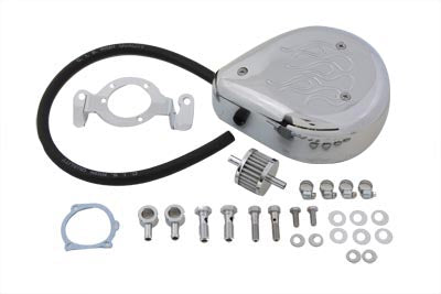 HARLEY Teardrop Air Cleaner Kit Chrome Flame Fits 1999-2007 FXST,   1999-2007 FLST,   1999-2007 FLT,