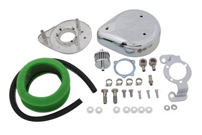 HARLEY Teardrop Luftfilter Kit Chrom Flamme Passend für XL ab Bj. 1991,