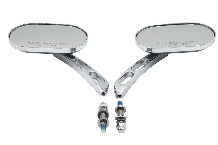 HARLEY Oblong Spiegel Set Chrom Billet Passend für alle Modelle ab 1965, für links und rechts