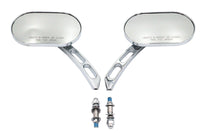 HARLEY Oblong Spiegel Set Chrom Billet Passend für alle Modelle ab 1965, für links und rechts