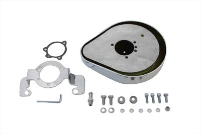 HARLEY Teardrop-Luftfilter-Kit, glänzend verchromt, passend für 1985–1987 XL,