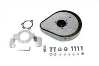 HARLEY Teardrop-Luftfilter-Kit, glänzend verchromt, passend für 1985–1987 XL,
