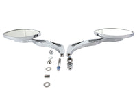 HARLEY Druid Spiegel Set Oval Flammen-Stil mit Billet Vorbau Passend für 1965-UP Alle, Modelle für links und rechts