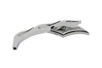 HARLEY Druid Mirror with Flame Style Billet Stem Fits 1965-UP All, models for left side application