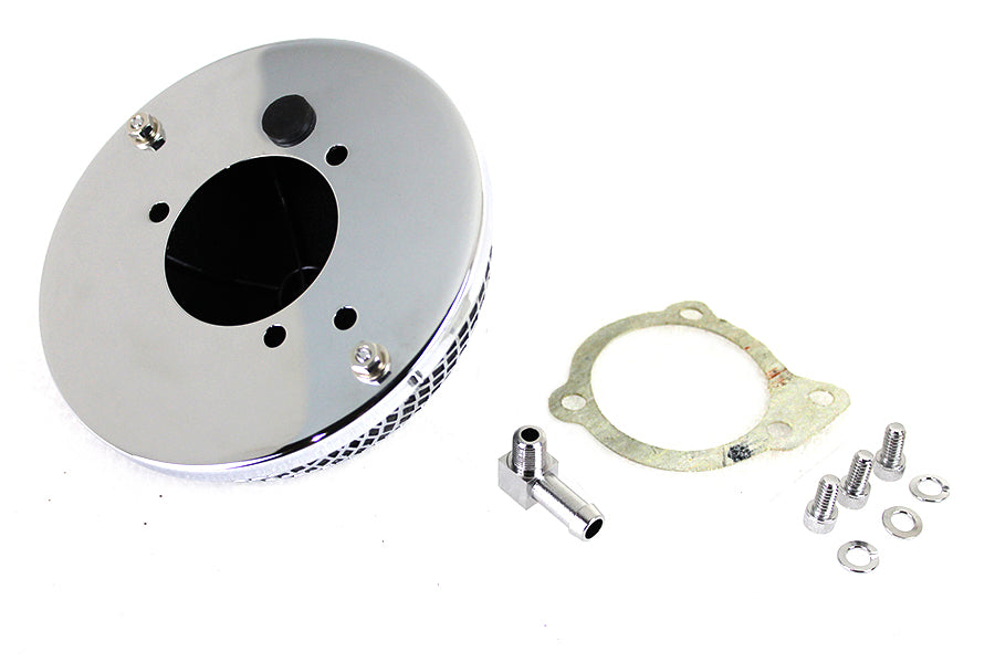 HARLEY Wyatt Gatling Round Mesh Air Cleaner Chrome fits 0-  Custom,