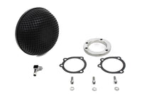 HARLEY Wyatt Gatling Round Mesh Air Cleaner Black fits 1990-2015 FXST,  1990-2015 FLST,  1990-2007 FLT,  1990-1994 FXR,  1991-2017 FXD,  1988-2006 XL,