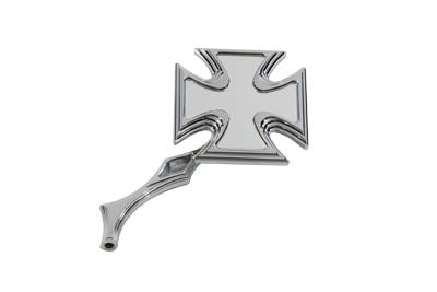 HARLEY Chrome Malteserspiegel mit Rauten-Billet-Stiel Passend für alle Modelle ab 1965, links oder rechts