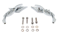 HARLEY Diamantförmiger Spiegel Set mit Billet Tri Skull Schäften Passend für alle Modelle von 1965 bis heute, für links und rechts