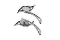 HARLEY Villain Spiegel-Set mit Speer-Stielen Chrom Passt 1965-UP Alle Modelle, für linke und rechte Seite a