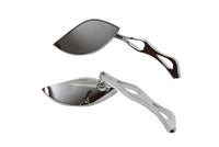 HARLEY Barock-Spiegel-Set mit Billet Teardrop Stems, passend für alle Modelle ab 1965, für links und rechts