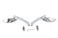 HARLEY Barock-Spiegel-Set mit Billet Teardrop Stems, passend für alle Modelle ab 1965, für links und rechts