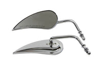 HARLEY Wyatt Gatling Teardrop-Spiegelset mit runden, gebogenen Stielen passend für alle Modelle ab 1965, links und