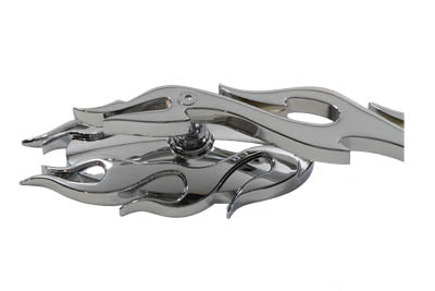HARLEY Fireball Mirror Set with Flame Stems Chrome Fits 1965-UP All, models for left and right side