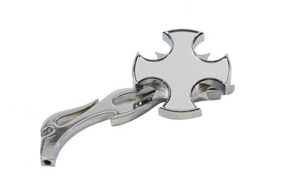 HARLEY Rotar Mirror Chrome with Billet Flame Stem fits 1965-UP All, models for left or right side application