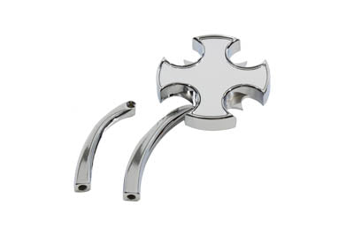HARLEY Rotar Mirror Chrome with Billet Curved Stem fits 1965-UP All, models for left or right side application