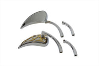 HARLEY Chrome Billet Teardrop Mirror Set Fits 1965-UP All, models for left and right side applicatio
